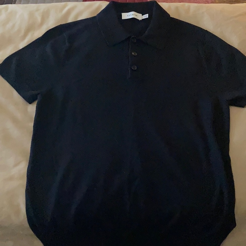 Coach Cotton Blend Short Sleeve Sweater - Sz Small